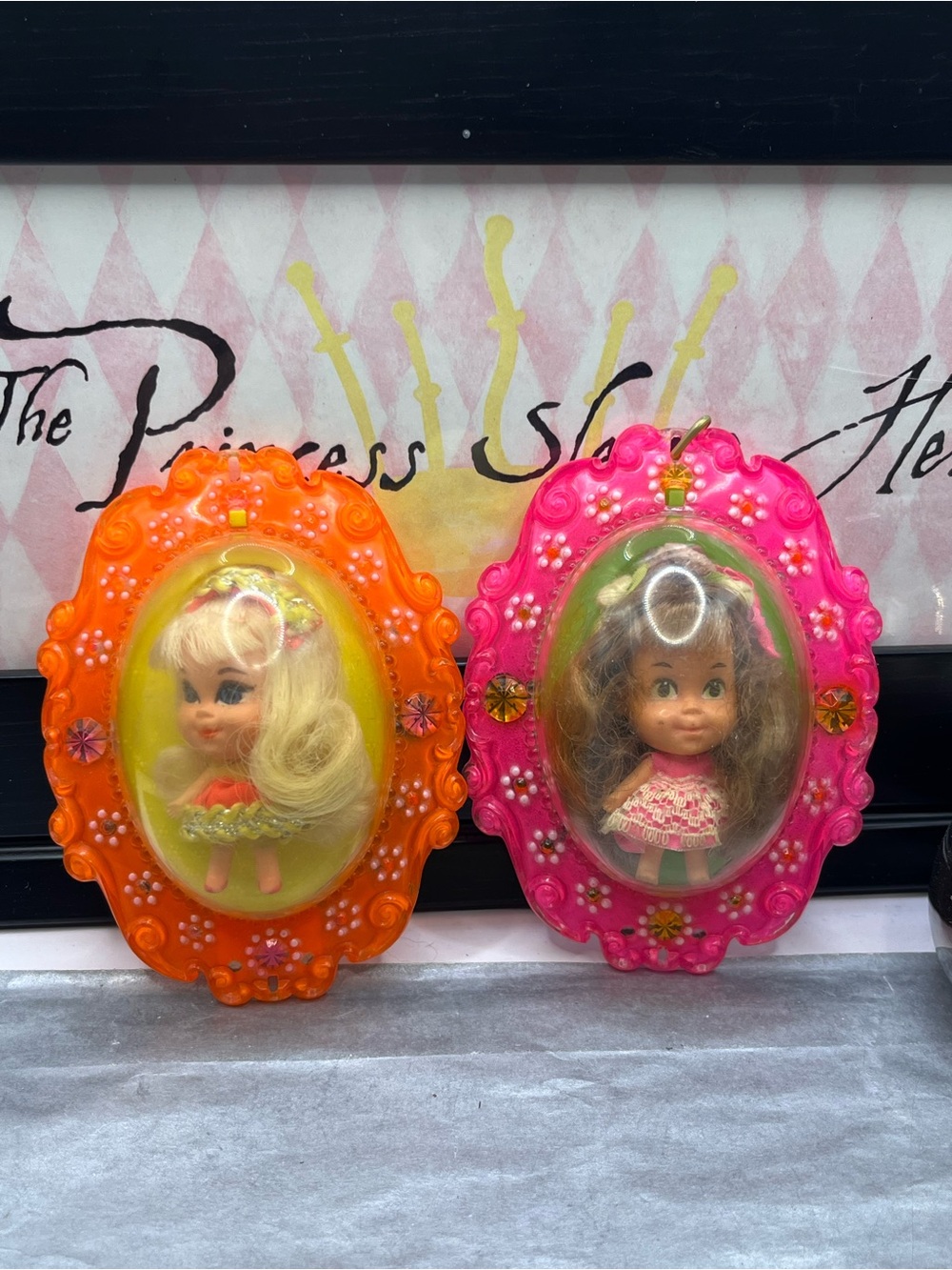 Vintage 1966 Little Kiddles Lot of 2 Lucky Lockets - As Is